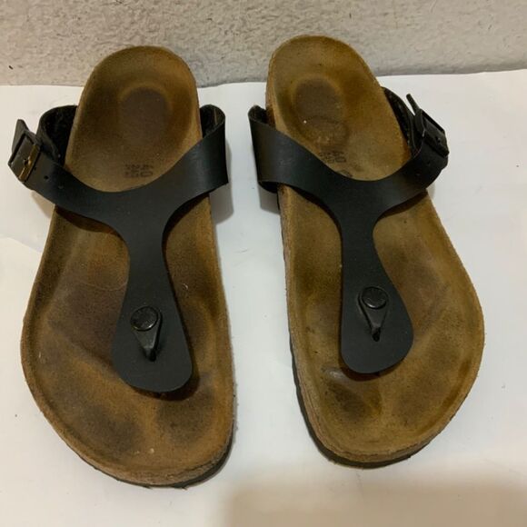 Birkenstock Gizeh Birko-flor flip-flop thong sandals 40 9 black - Picture 2 of 10